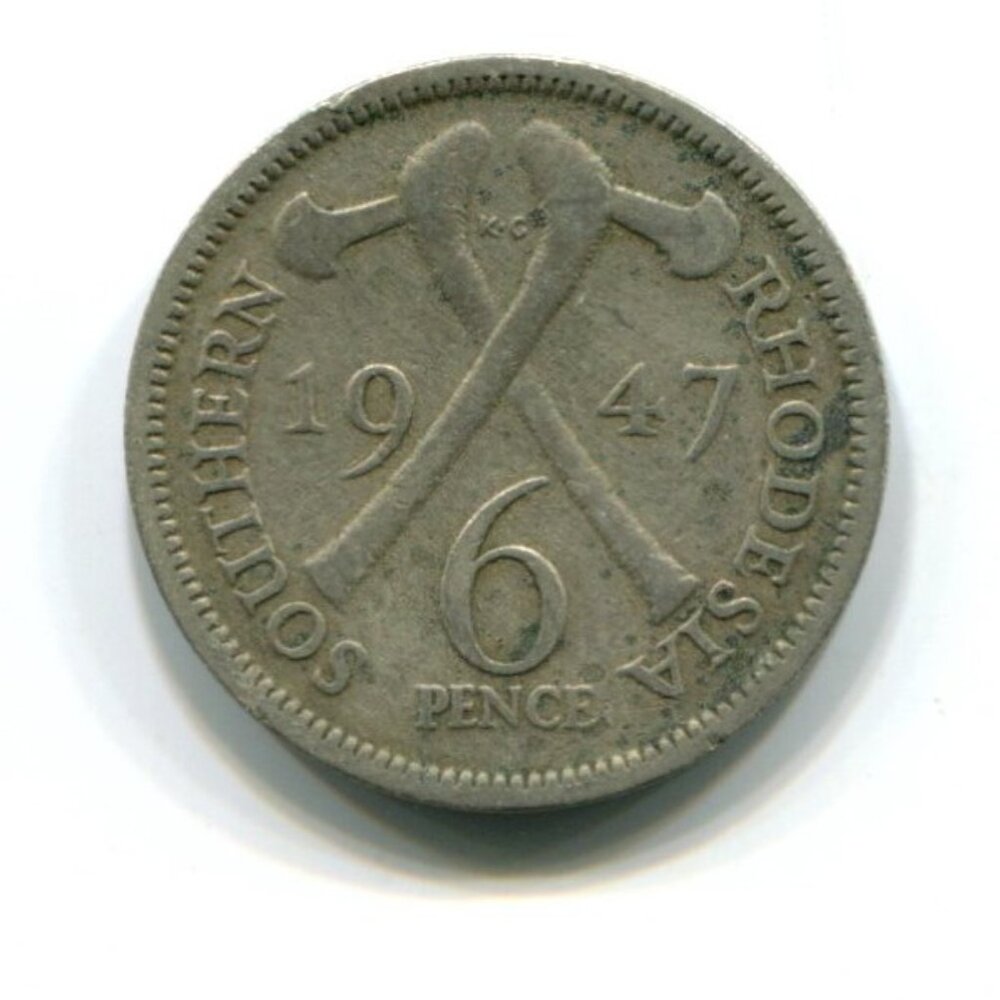 1947 Southern Rhodesia 6p Coin (b757-23)